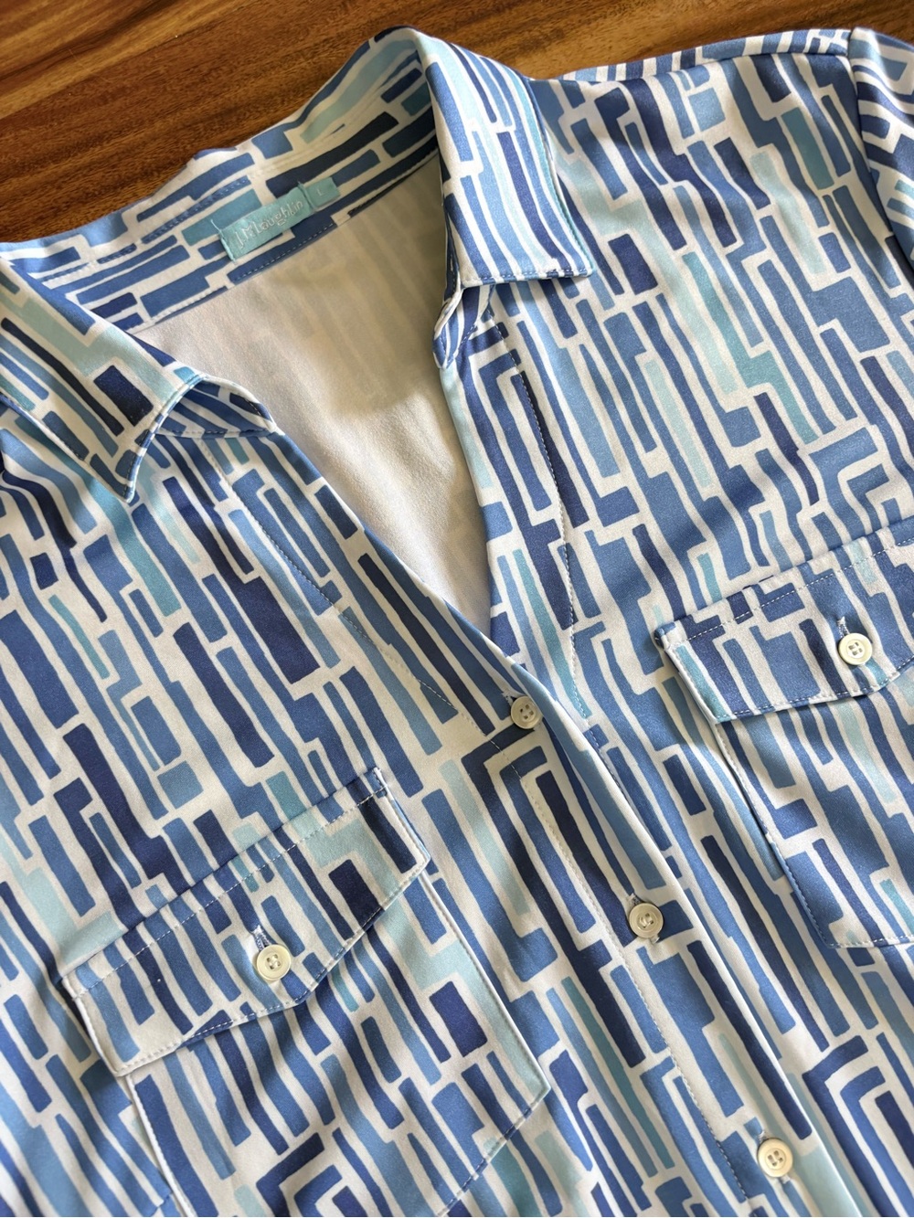 J.McLaughlin Sophia Shirt Dress In Sinclair Heraldic Large L Catalina Fabric - Picture 8 of 10